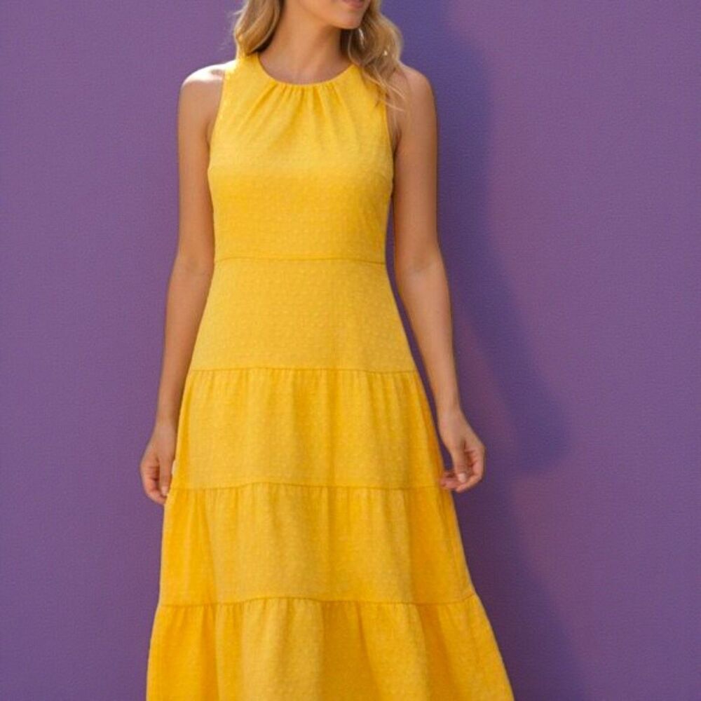 London Times Ethereal Euro Summer Resortwear A-Line Dress - Picture 1 of 10